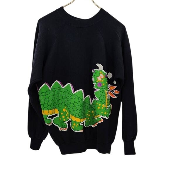 Vintage Sweaters - Vintage DIY Custom Dragon Crewneck Sweatshirt Size X-Large